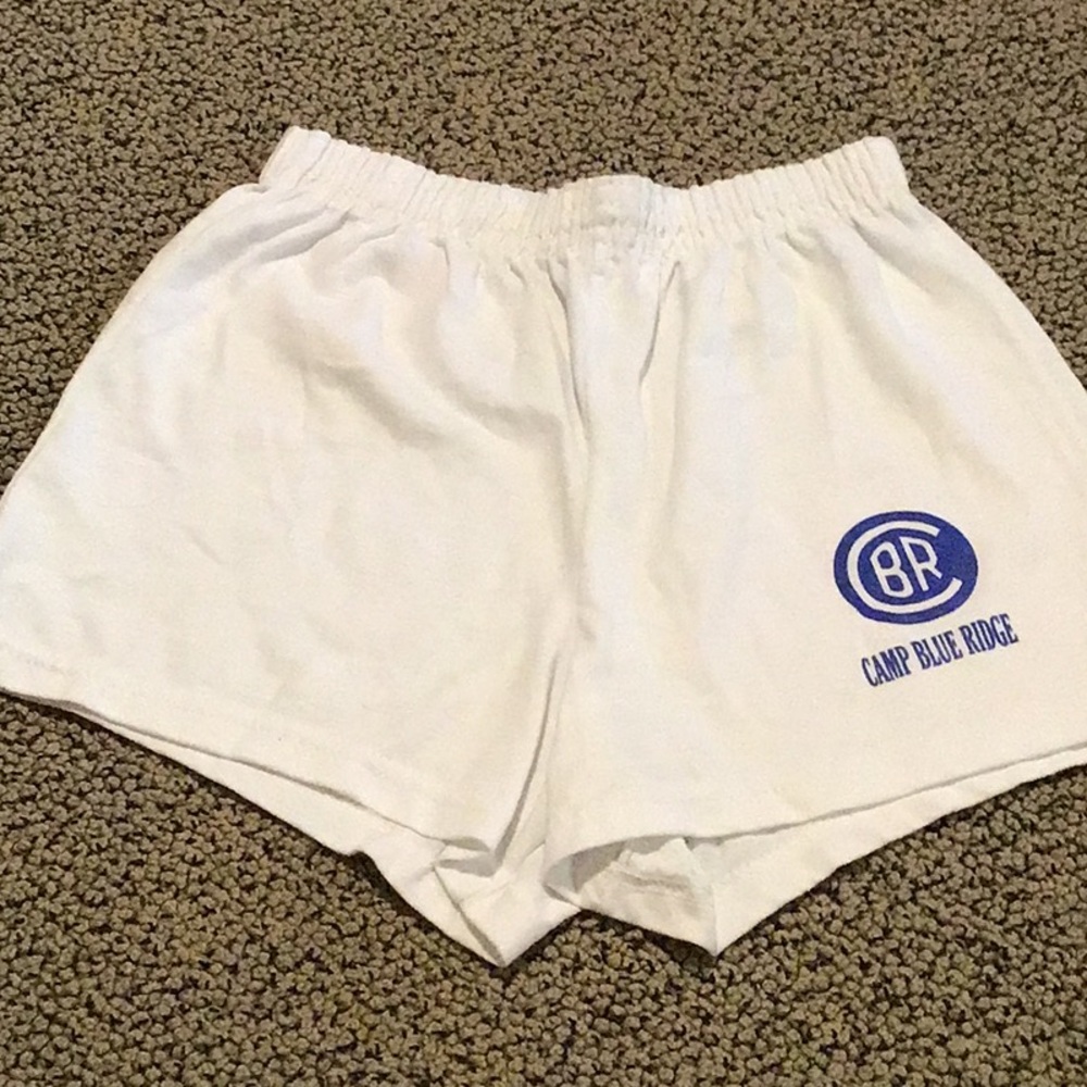 Camp Blue Ridge Soffe White Athletic Shorts with Blue Camp Logo